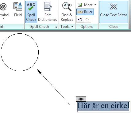 När du skriver in texten visas knapparna för textredigeraren högst upp.