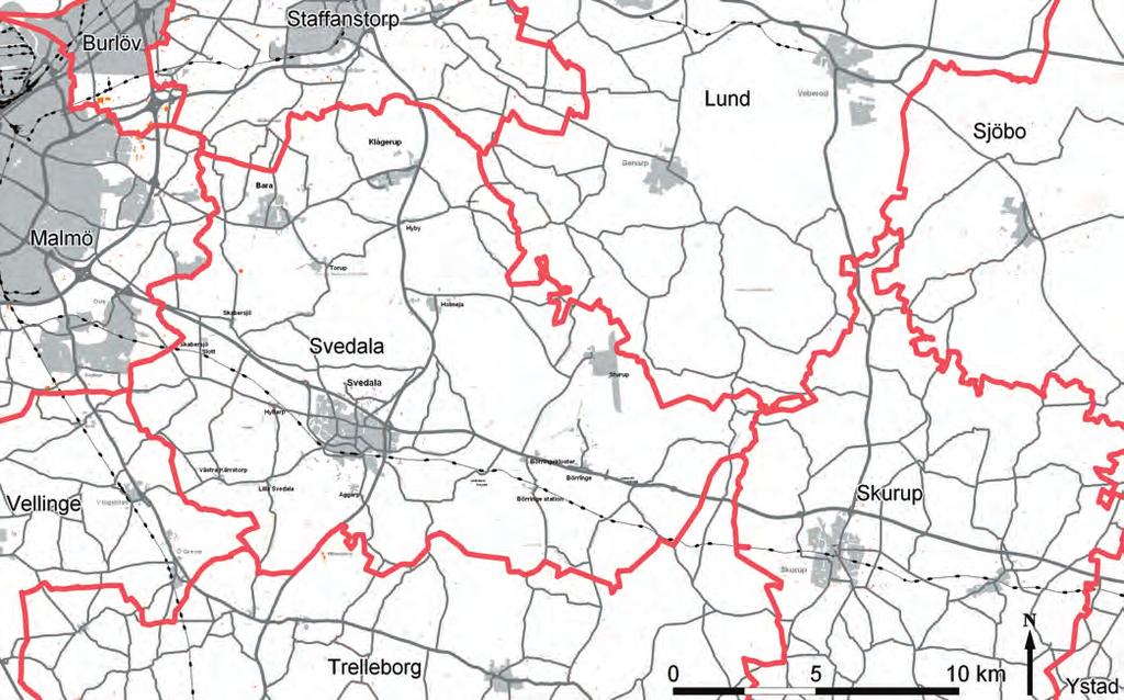 4.2 Mellankommunala frågor Svedala kommun ingår i nätverket MalmöLundregionen tillsammans med Malmö, Lund, Staffanstorp, Svedala, Trelleborg, Vellinge, Lomma, Kävlinge, Eslöv och Burlövs kommun.