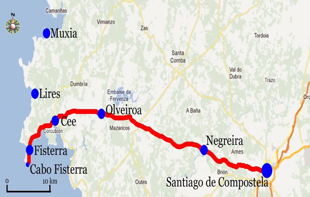 Till världens ände/camino Finisterre, Santiago de Compostela Fisterra, 5 nätter 6(6) Till världens ände/camino Finisterre Efter pilgrimsvandringen till katedralen i Santiago de Compostela fortsatte