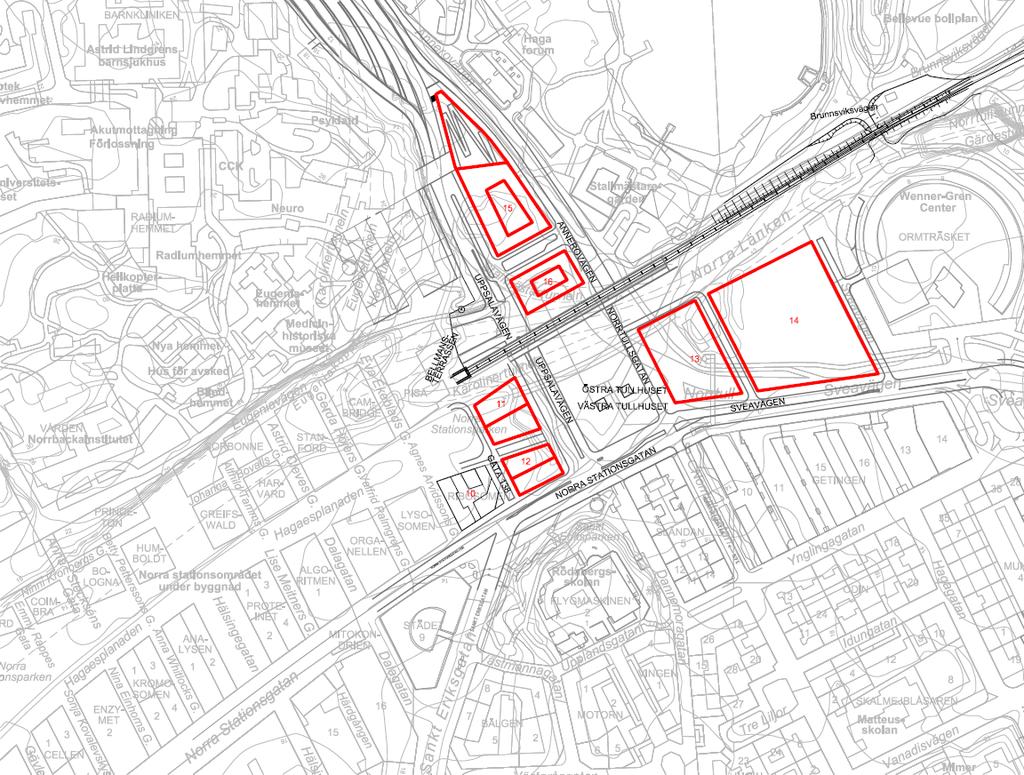 Staden och Solna kommun är dock överens om att det så kallade akademiska stråket som löper från Stockholms Läns Landstings fastighet Solna Haga 4:17 och vidare till Annerovägen ska prövas som en