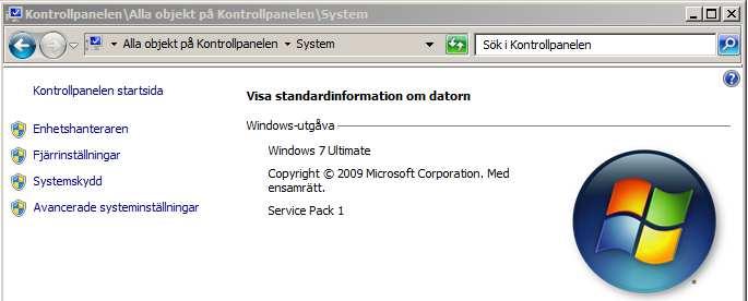 Via funktionen Hantera konton under KontrollPanelen måste alla berörda AnvändarKonton vara registrerade för
