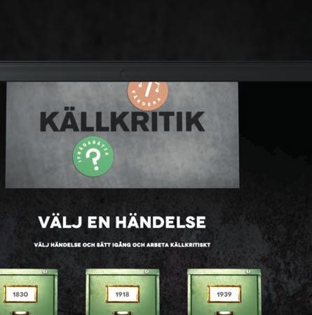 1. Källkritikssidan de gröna lådorna Uppbyggnad Det finns en kortfilm som beskriver vad källkritik är. Den tar upp sex källkritiska frågor som eleverna ska ställa till materialet.