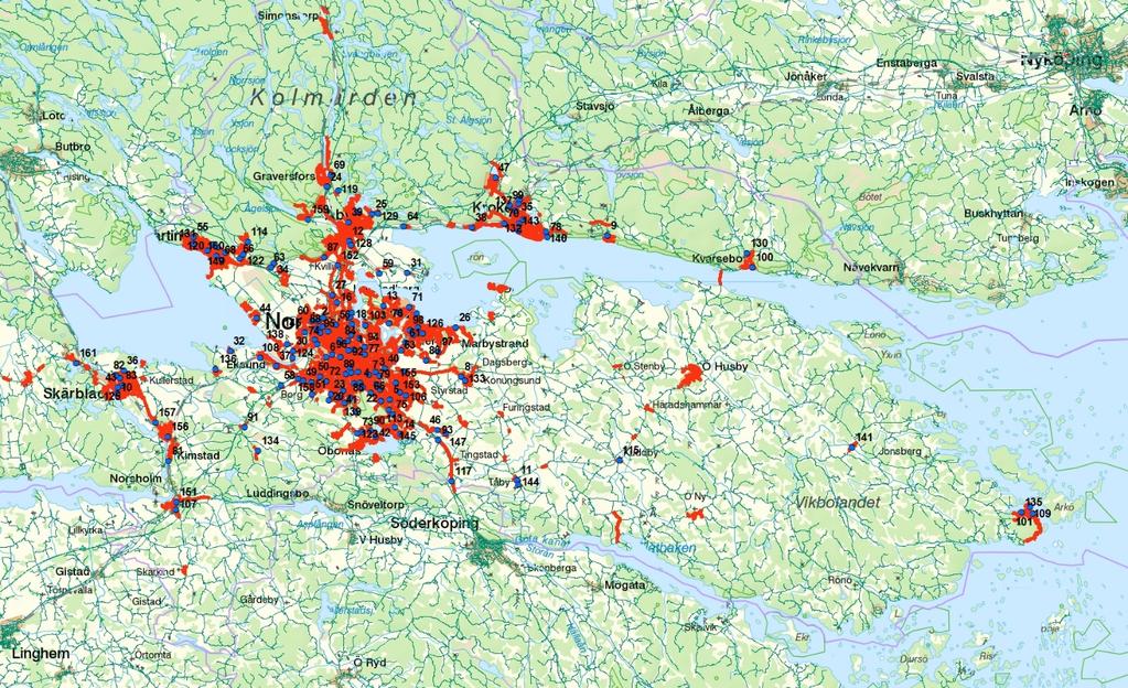 Test 2 hela kommunen Figur B6.4. Exempel på slumpmässigt urval i GIS med verktyget Create Random Sampling Points.