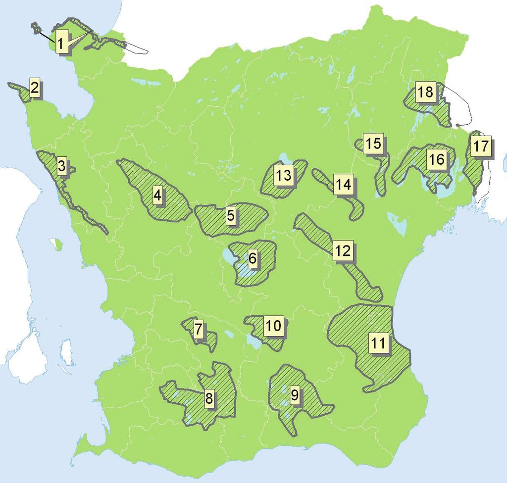 6.2 Värdetrakter i Skåne Den nemorala regionen hyser nästan 60 % av landets ädellövskogsarealer. Arealen ädellövskog i Skåne uppskattas till ca 73 000 20 ha.