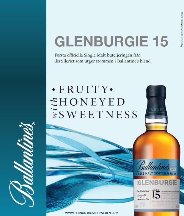 Olof Noreus, Whisky Brand Ambassador för Pernod Ricard berättar att det nu finns en 15 årig Gleburgie på Systembolagets ordinarie sortimentet.