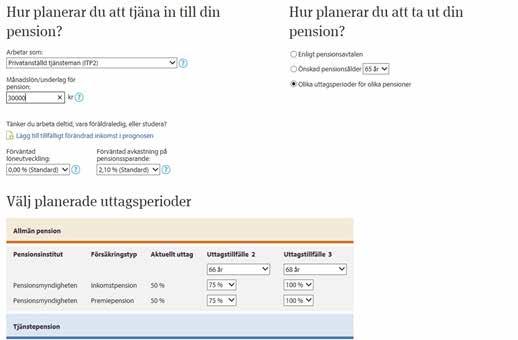 9.4 Deltidspensionärer kan också göra prognoser Du som har börjat ta ut delar av din pension kan fortsätta att göra prognoser. Logga in på Minpension.se och klicka dig vidare till prognossidan.