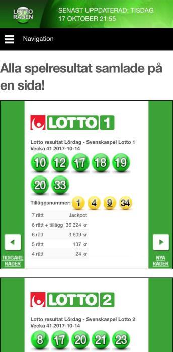 Lottoraden.se Lottoraden är en spelresultatsida som är mycket populär bland spelare inom lotto och andra folkspel i Sverige.