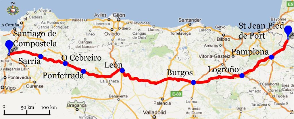 Den franska vägen, Sarria Santiago de Compostela, 7 nätter 6(6) Eget ansvar All vandring arrangerad av Vandra sker på egen risk.