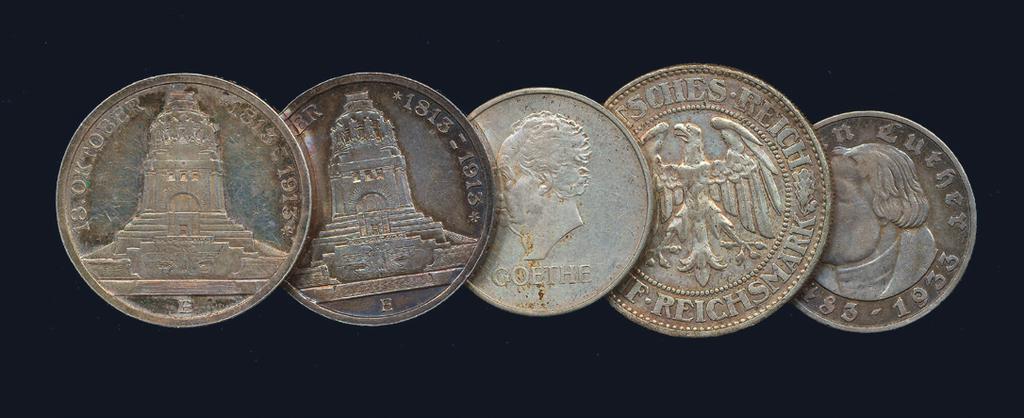 10 thalers and 2 Prussian 3 mks 1840-1910 incl Hannover 1840S and 1841S. F-VF to VF, some cleaned. German States. Diversified lot 69, mostly smaller, silver coins. Germany.