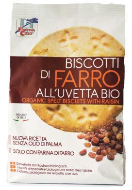 Ekologiska Spelt(dinkel) kakor med russin FSC1FARTA 250g DINKELlmjöl* (40%), FULLKORNSDINKELmjöl* (20%), Solrosolja* (14%), Rissirap*, Russin* (9%), Äppelsaft Koncentrat*, Jäsningsmedel