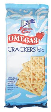 FSC1O3CRAC Ekologiska crackers med linfrö 260g Vetemjöl*(81%), Extra Virgin olivolja*(8,6%), linfrö*(8,1%),kornmalt*, salt, surdeg*(0,1%)(vetemjöl*,vatten).