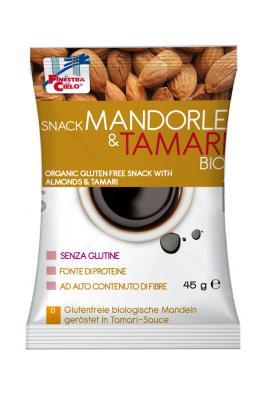 FSC1MANTA Ekologisk Tamarirostad mandel 45g Mandlar * (93%), Glutenfri Tamari sås * (7%) (SOJAbönor *, vatten, havssalt, Mirin * (söt ris *, vatten, ris *, Koji (Aspergillus oryzae)).