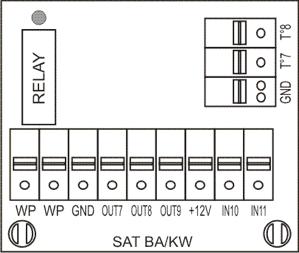 2) Fläktstatus Differenstryckslarm Generellt larm Bypass-status Cirkulationspump Installation Fig. 2 SAT3 måste vara ansluten till styrkortskretsen (fig. 1).