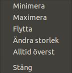 Detta är samma meny som du ser om du högerklickar på en programikon i panelens aktivitetsfält.