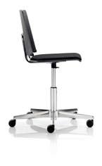 Materials: The form-pressed seat and backrest are laminate-coated or lacquered birch or beech veneer. Grey base. Options: Laminates: red, blue, yellow, white, birch or beech pattern.