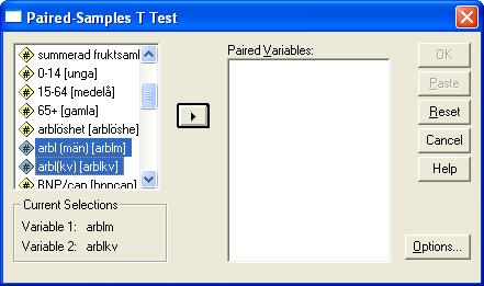 Utskriften innehåller båda fallen, dvs med lika respektive olika varianser, och ett test (Levene s Test) för varianserna.