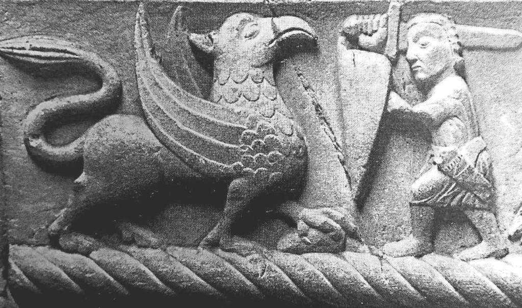 »Byzantios» stenmästarverkstad 247 Fig. 4. Relieffris i Münstern i Freiburg, Tyskland, början av 1200-talet. Foto efter L. Lifschitz. Freiburg Münster, Germany, early 13th century.
