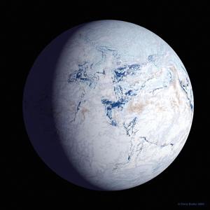 Global nedfrysning ( Snowball Earth ) Snöbollsjorden : Hypotes om att jorden åtminstone en gång varit helt frusen för mer än 650 miljoner år sedan