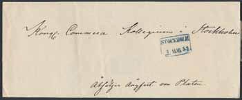 1835, typ 1, första användningsåret, på vackert brev sänt till Nora.