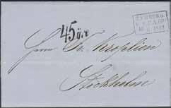 Postal: 3000:- 2.500:- 54K KSPA (D) HAMBURG (typ 1). Vackert obetalt brev, sänt 10.