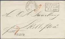 Vackert betalt brev, sänt 3.3.1860 till Skellefteå.