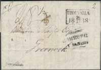 Delbetalt brev daterat Stockholm May 28 1808, med rakstpl STOCKHOLM, sänt via Göteborg med brittisk båt till Harwich, och