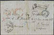 Stämplar Aus Schweden, röd AACHEN, lösen 42, NEW YORK FEB 9. 500:- 92K USA.