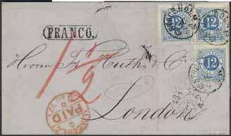 1866 pr argo till London. Wfr notering 4 (d). Ex. Anteba 1990. 2.