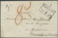 Obetalt brevkuvert sänt till Runneby, via GRISLEHAMN 3.7.1840. Lösennotering 8 (sk).