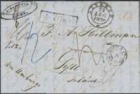 SPECIALSEKTION posthistoria 129 131 130 129K 130K 131K Italien. Toscana. Obetalt brev sänt från LIVORNO 29.LUG.1850, via amburgo, till Gävle.
