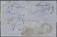 Intyg HOW Very high quality. 700:- Kuba. Obetalt brev daterat Matanzas 16 March 1861, sänt via New York 30.