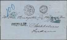 1+3 öre (ktt) som lösen på underfrankerad trycksak sänt från DANZIG 5.9.1889, via PKXP No 62C 6.9.1889, till LUND 7.9.1889. Stämpel AUS DEM BRIEFKASTEN och T-stämpel.