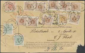 per årsavräkning från svensk-norska postkontoret i Greifswald. Mycket intressant objekt. 1.000:- 164 164K Österrike-Ungern.