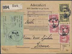 500:- Svar från Postmästaren i Boden den 17 mars 1942 till Generalpoststyrelsens utrikes avdelning i Stockholm, angående transitering av tysk fältpost från Norge till Norge och tysk post från Finland