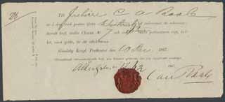 återbetalning (restitution) av för högt erlagt porto avseende en postanvisning. Stämplat OFVANÅKER 11.12.1895.
