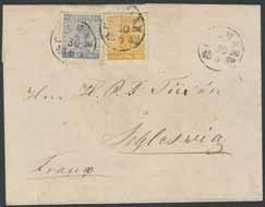 * 500:- 251K 9i 2 12 öre matt ultramarin på mycket vackert brev med dubbelt porto sänt från TROSA 26.8.1862 till Nyköping.