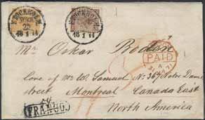 255 256 255 10d 1 24 öre orange-orangegul, 1855 års perforering. LYX-stämplat MALUGN 26.6.1865. En ngt kt.