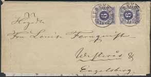 299 301 300 302 299K 20b 2 6 öre ultramarinviolett i färgfriskt par på brev med innehåll sänt från HERNÖSAND 19.11.1872 till Westerås.