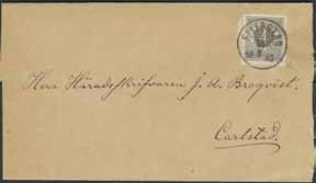 F 3150 500:- 350 351 350K 29b 4 öre grå-ljusgrå på mycket vacker trycksak sänt från FILIPSTAD 14.8.1880 till Karlstad.