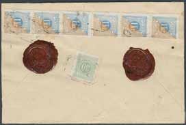 375 378 375K L13c 5 öre rödaktigt gråbrun, tandn 13 som lösen på lokalpostbrev frankerat med 4 öre,
