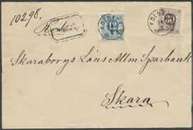 TUR 23.2.1899. Notering löses ej. Del av övre bakfliken saknas. Intressant objekt. Ex.