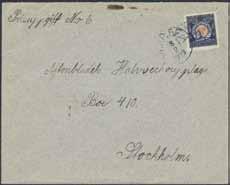 Stockholms privata lokalpost, Vackert brev utan frimärke från Stockholms Adresskalender (firmakuvert) stämplat