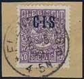 000:- 691 P3 IIc 1, B, D Parcel, 1910 Thiele I 10 øre blue, print II on white paper, perf on four sides, three different perf on three sides and one corner cut (5).