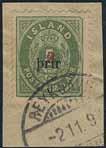 200:- 707 Tj3 Official, 1920 Overprint on Lion and Landscape 7½ Pf brown pos 79 with Excrescence on right side of P. Cert. LP. éé 1.