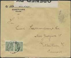 Cancelled Reykjavik 14.5.xx. F 5500 1.000:- 731 9 1878 Aur values 5 aur blue, perf 14 13½. Thin spot. Cert. Grönlund. F 8000 500:- 732 11 1876 Aur values 6 aur grey, perf 14 13½.