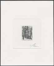 Steel engraving. Plate-proof in brown, plate 15 12 cm. (é) 700:- 813P Art engraving in brownish grey for World Equestrian Games 1990.