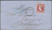 Wide margined copy on small nice cover from MARCENAT 8 JUIN 1854 + 1861.