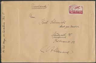 Scarce cover. * 2.500:- 921K 182+240+280 Air mail cover, 2 1+5+10 Fr on registered air mail cover sent from Pau 19.7 1935 via Marseille Gare Avion 19.