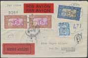 200:- 924K 240a Air mail cover, 2 5 Fr on air mail cover from Paris 16 XI 1934 to Colombia via flight New York Miami Panama Colombie, arrival canc.