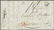 * 500:- Incoming folded letter sent from LIVERPOOL 26.JY.1847 via Hamburg & Lübeck pr Steamer to St. Petersburg. Transit HAMBURG 30.7. Also one folded letter sent from MEMEL to London 1841.